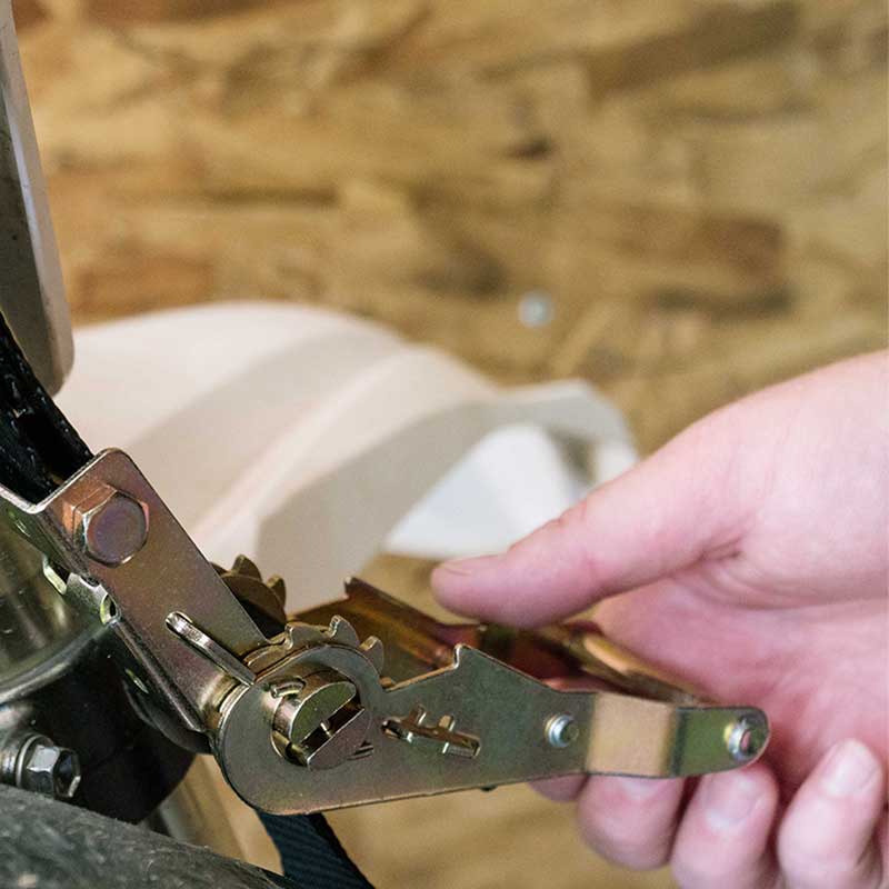 1'' X 7' Mini motocyklový račňový popruh s háčikmi v tvare S